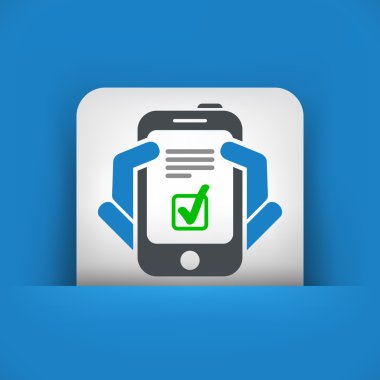 akıllı telefon menüsünden onay işareti