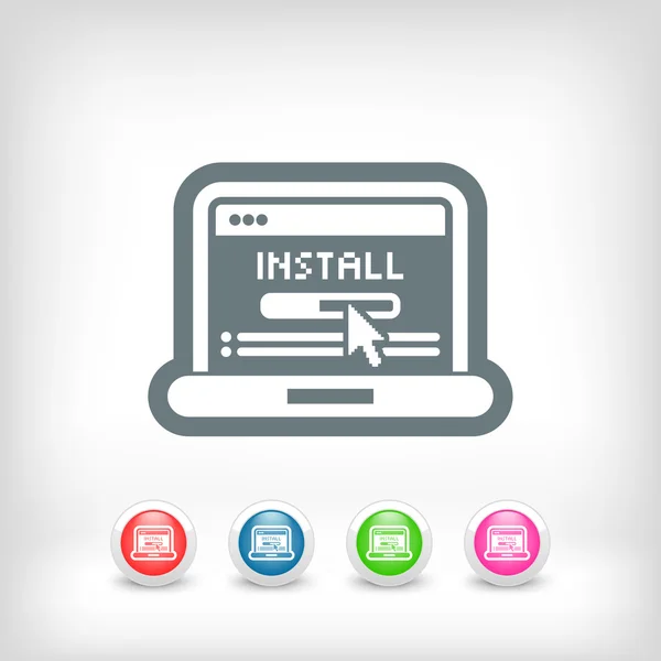 Icono de instalación de PC — Vector de stock