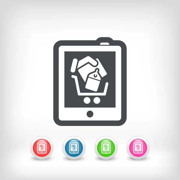 Shopping on tablet icon — Stock Vector
