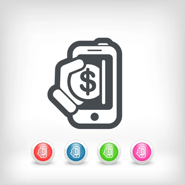 Smartphone money icon — Stock Vector