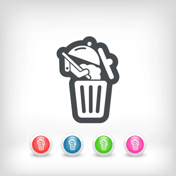 Icône poubelle alimentaire — Image vectorielle