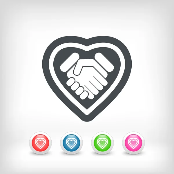 Love handshake minimal icon — Stock Vector