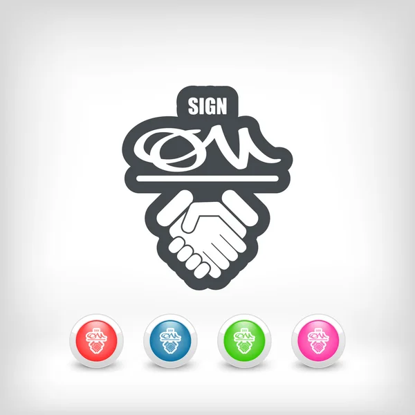 Sign on agreement document — Stock Vector