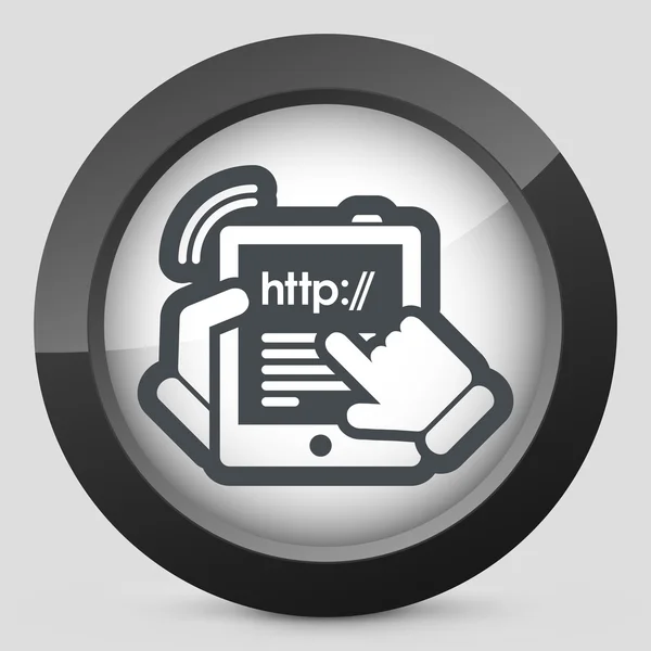 Verticale Tablet PC aangesloten op internet — Stockvector