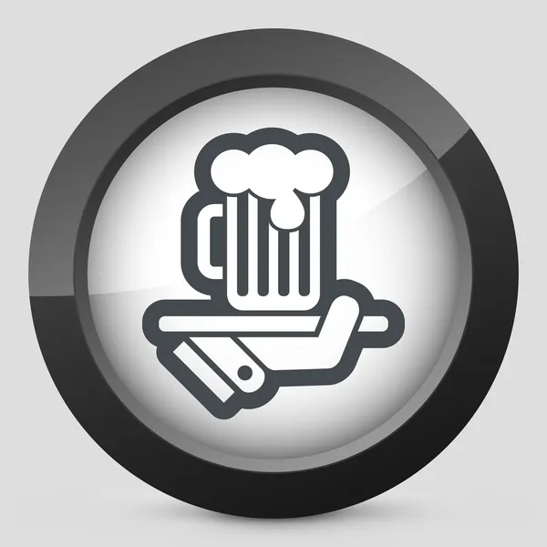 Ober serveren bier pictogram — Stockvector