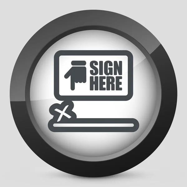 Podpisanie dokumentu ikona — Wektor stockowy