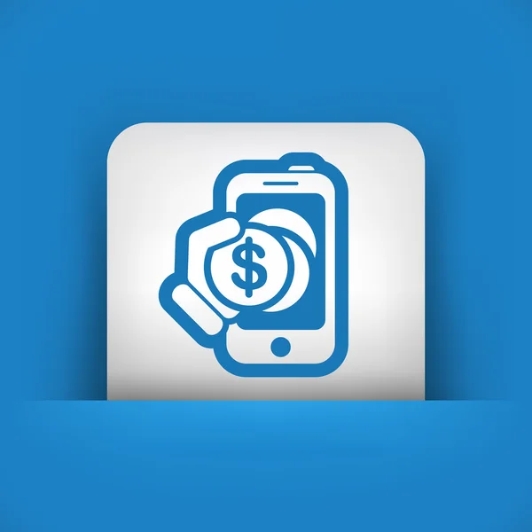 Ícone dinheiro Smartphone — Vetor de Stock