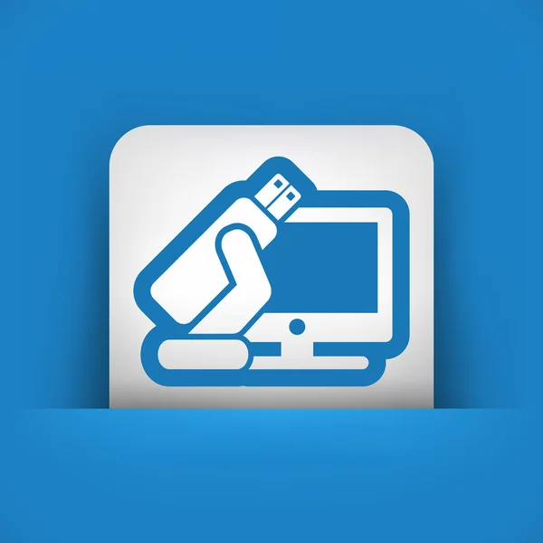 Tv usb icono — Vector de stock