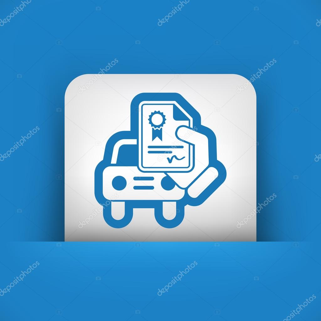 Car certificate icon