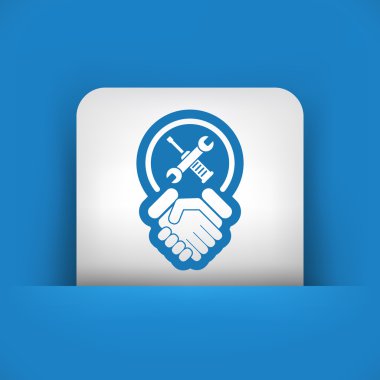 Worker handshake icon clipart