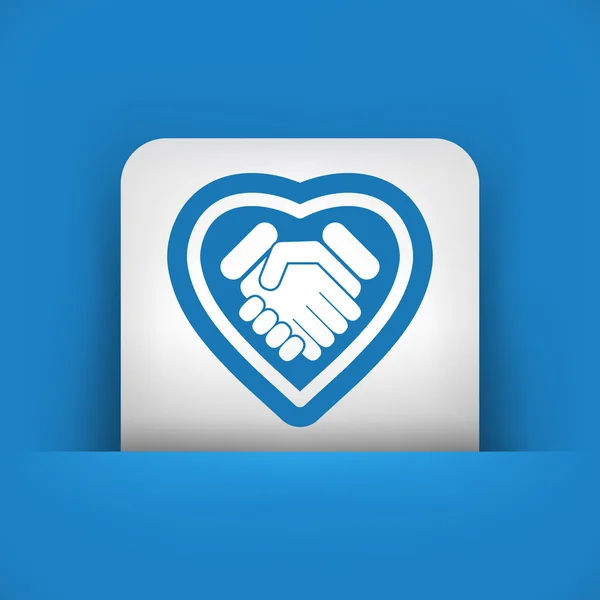 Love handshake minimal icon — Stock Vector