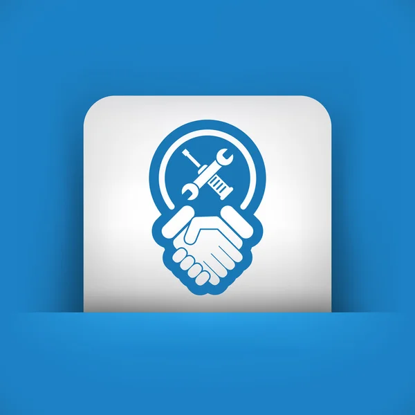 Worker handshake icon — Stock Vector