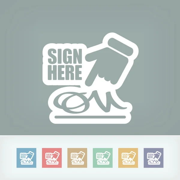 Sign on document icon — Stock Vector