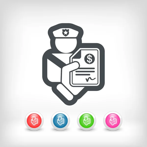 Policía icono fino — Vector de stock