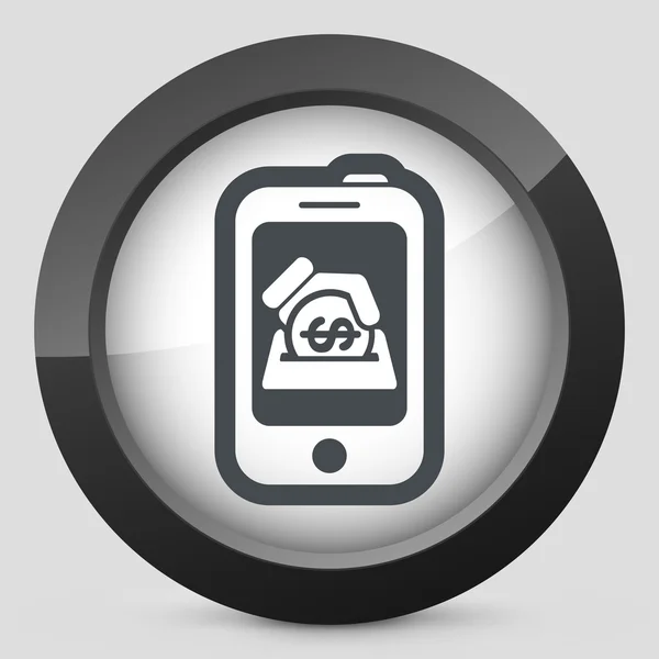 Icono de dinero Smartphone — Vector de stock