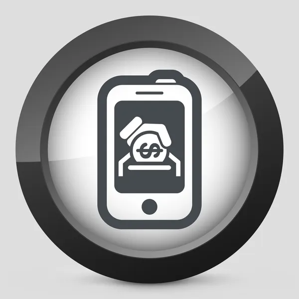 Smartphone geld pictogram — Stockvector