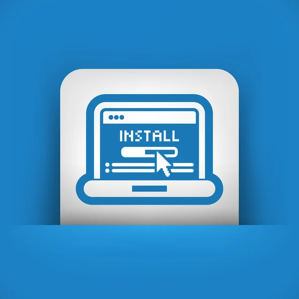 PC-Icon installieren — Stockvektor