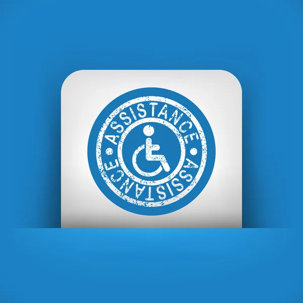 Handicap assistance stamp icon — Stock Vector