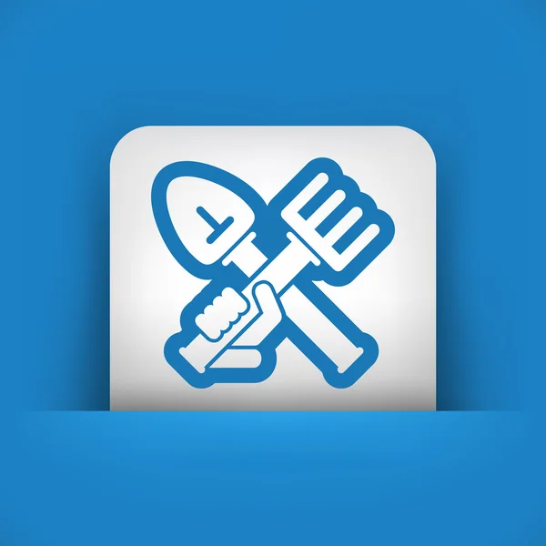 Shovel and rake icon — Stock Vector