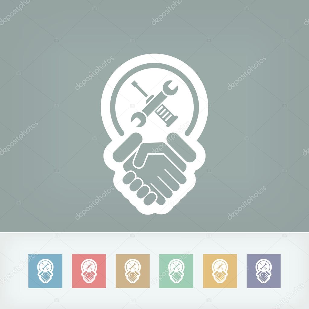 Worker handshake icon