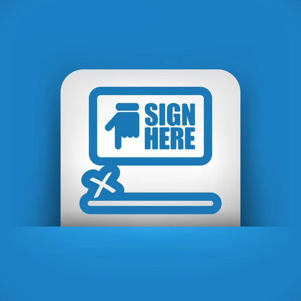 Sign on document icon — Stock Vector