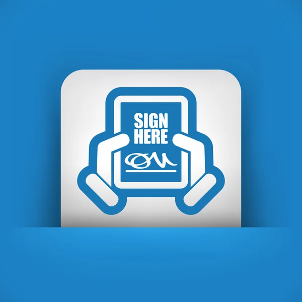 Sign on document icon — Stock Vector