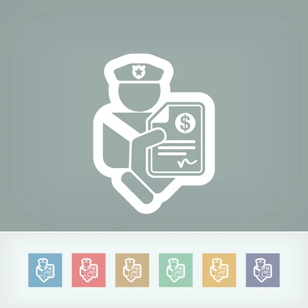 Policeman fine icon — Stock Vector