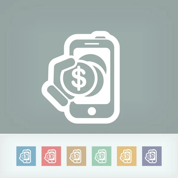 Smartphone icona denaro — Vettoriale Stock
