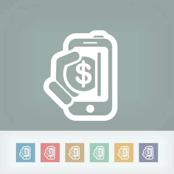 Smartphone geld pictogram — Stockvector