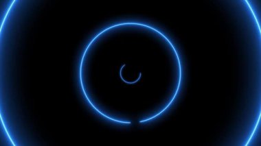 Abstract background with neon circles. 4k infinite loopable animation sequence.