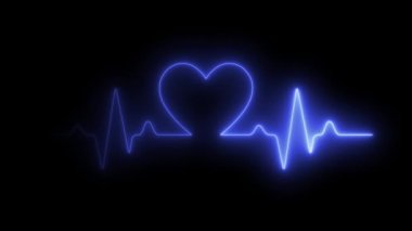 Heartbeat display animation 4k on motion graphics. Healtcare, medical or gym concept. 4k infinite loopable animation sequence.