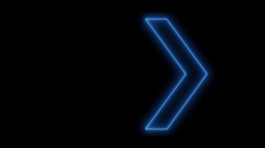 4k neon light arrow direction on black blackgroud - Infinite loop 4k. Endless play loopable animation.
