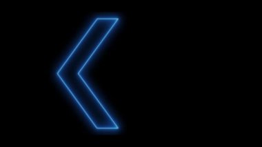 4k neon light arrow direction on black blackgroud - Infinite loop 4k. Endless play loopable animation.