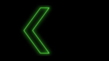 4k neon light arrow direction on black blackgroud - Infinite loop 4k. Endless play loopable animation.