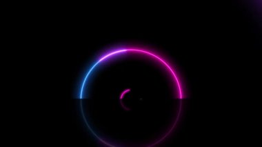 Abstract background with animated neon circles - Infinite loop 4k. Endless play loopable animation.