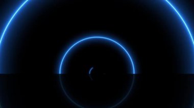 Abstract background with animated neon circles - Infinite loop 4k. Endless play loopable animation.