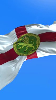 Alderney bayrağı - 3D gerçekçi bayrak sallama arkaplanı