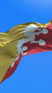 Bhutan bayrağı - 3D gerçekçi bayrak sallama arkaplanı