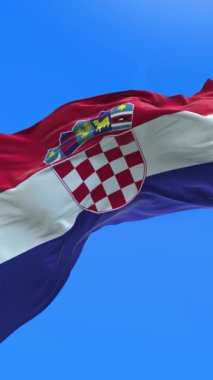 Hırvatistan bayrağı - 3D gerçekçi bayrak sallama arkaplanı