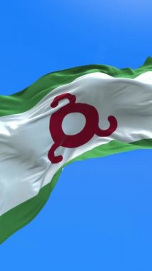 Ingushetia bayrağı - 3D gerçekçi bayrak sallama arkaplanı