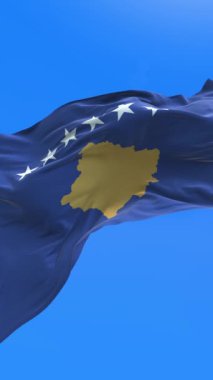 Kosova bayrağı - 3D gerçekçi bayrak sallama arka planı