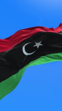 Libya bayrağı - 3D gerçekçi bayrak sallama arkaplanı