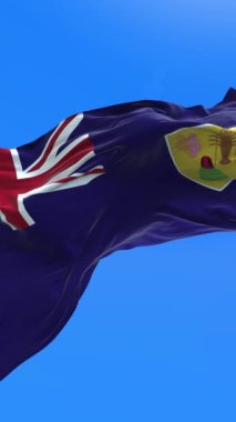Turks ve Caicos Adaları bayrağı - 3D gerçekçi bayrak sallama arkaplanı