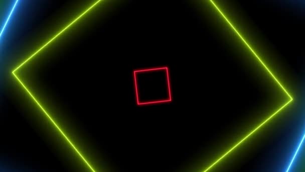 Abstract Background Neon Squares Infinite Loopable Animation Sequence — 비디오