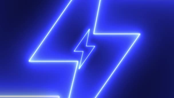 Abstract Background Neon Thunderbolt Flashes Infinite Loopable Animation Sequence — Vídeos de Stock
