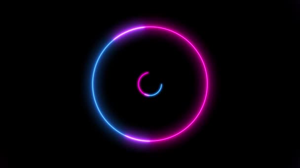 Abstract Background Animated Neon Circles Infinite Loop Endless Play Loopable — Vídeos de Stock