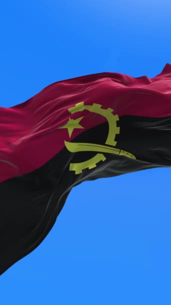 Bandera Angola Fondo Bandera Ondeante Realista — Vídeo de stock