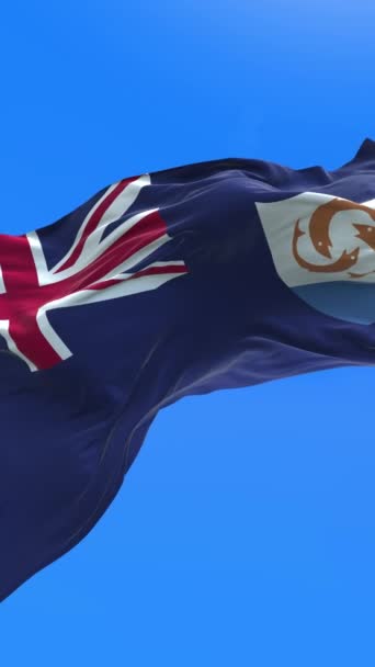 Anguilla Flagga Realistisk Viftande Flagga Bakgrund — Stockvideo