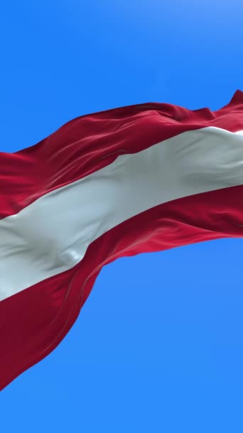 Σημαία Αυστρίας Ρεαλιστικό Κυματίζει Φόντο Σημαία — Αρχείο Βίντεο