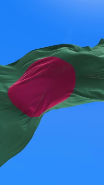 バングラデシュの旗 3Dリアルな手旗の背景 — ストック動画